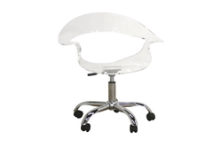 Baxton Studio Elia Clear Acrylic Height Adjustable Swivel Office Chair